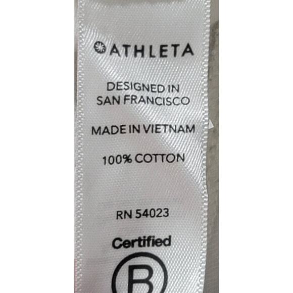 Athleta White Slub Knit Drop Shoulder Short Sleeve Top Medium Lightweight Soft - Picture 5 of 5